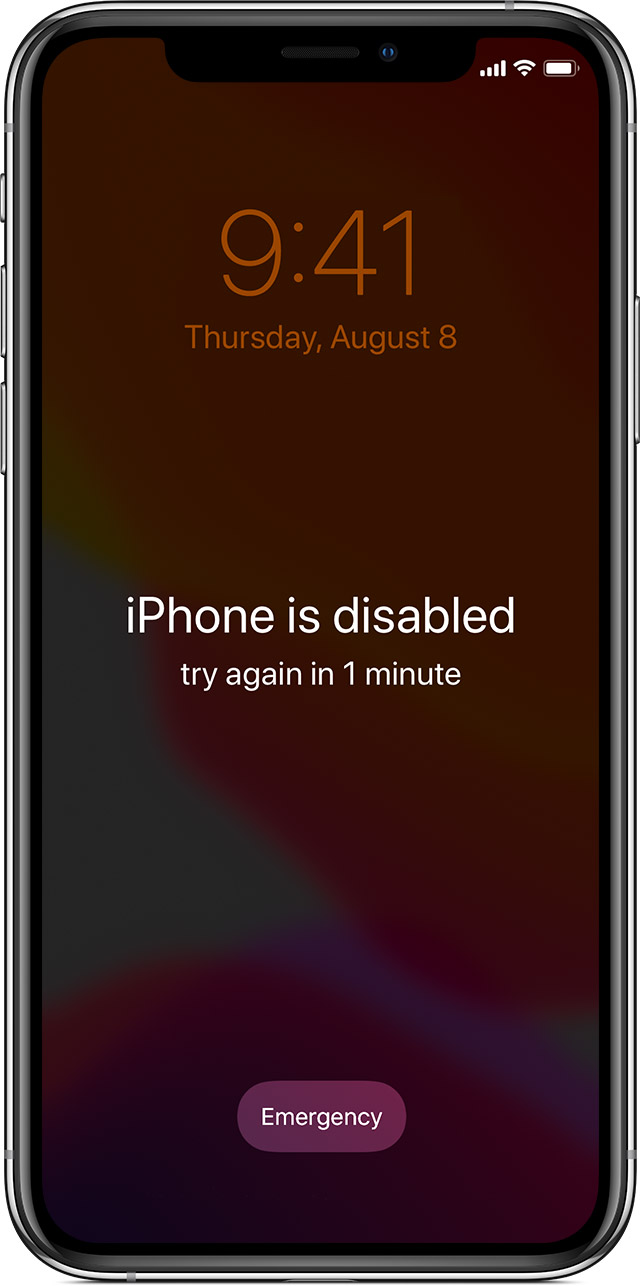 خطای iPhone is Disabled